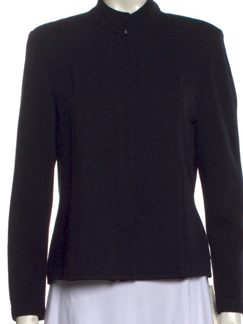 St. John Collection Black Stand Collar Jacket Size M - Excellent Condition